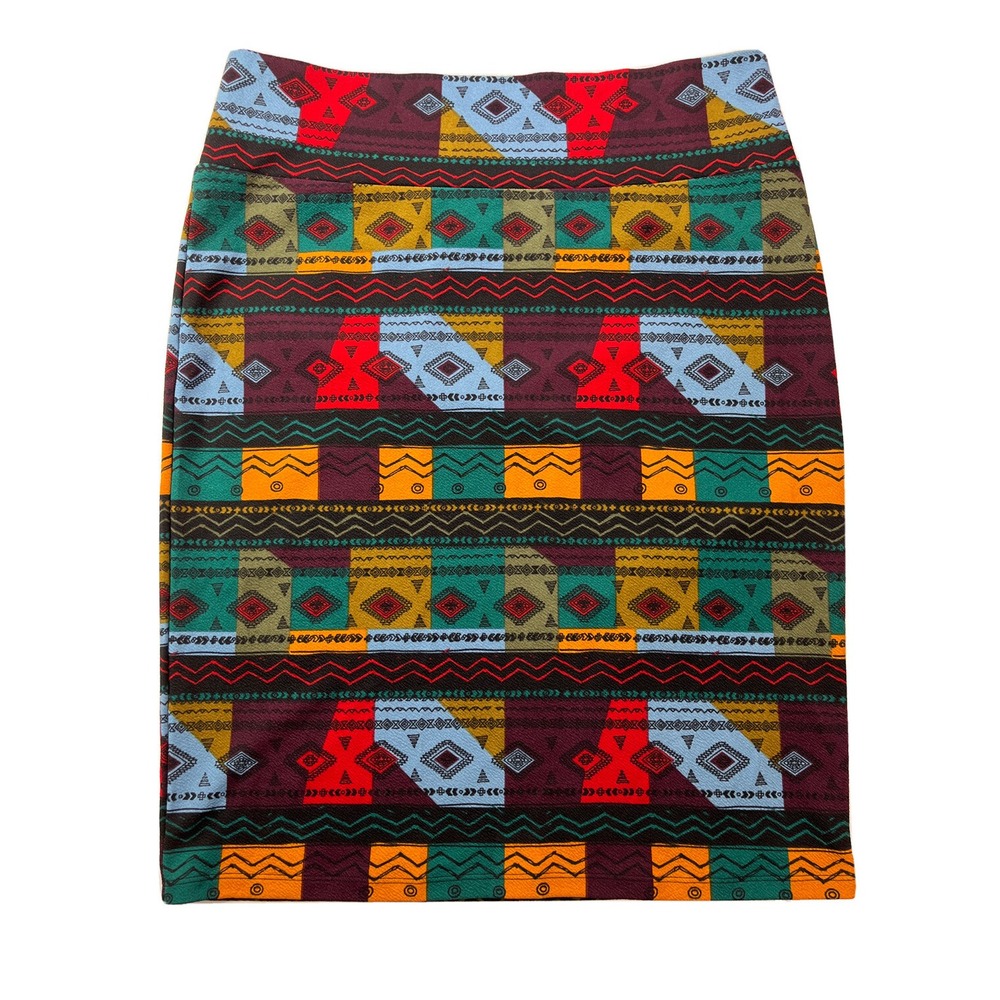 LuLaRoe‎ Cassie Women's 3XL Geometrical Patterns Elastic Waist Pencil Skirt NWOT
